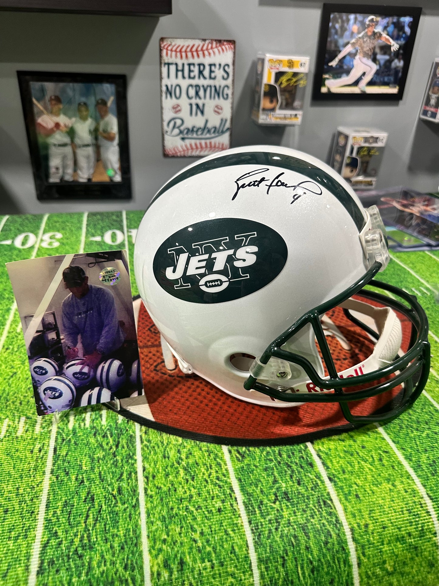 Brett Favre New York Jets HOF QB Hand Signed FS Helmet W/ COA