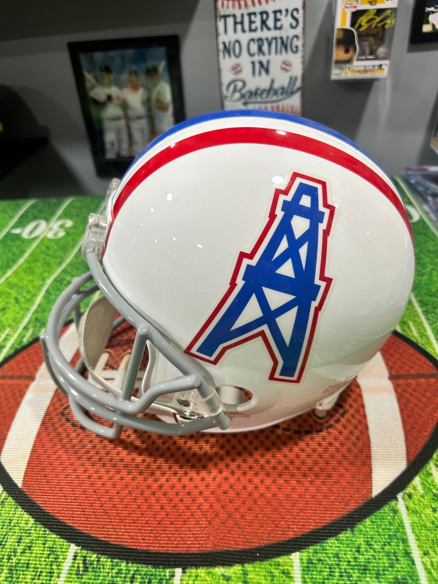 Chris Johnson Hand Signed FS Houston Oilers Helmet w/Inscription W/ COA JSA