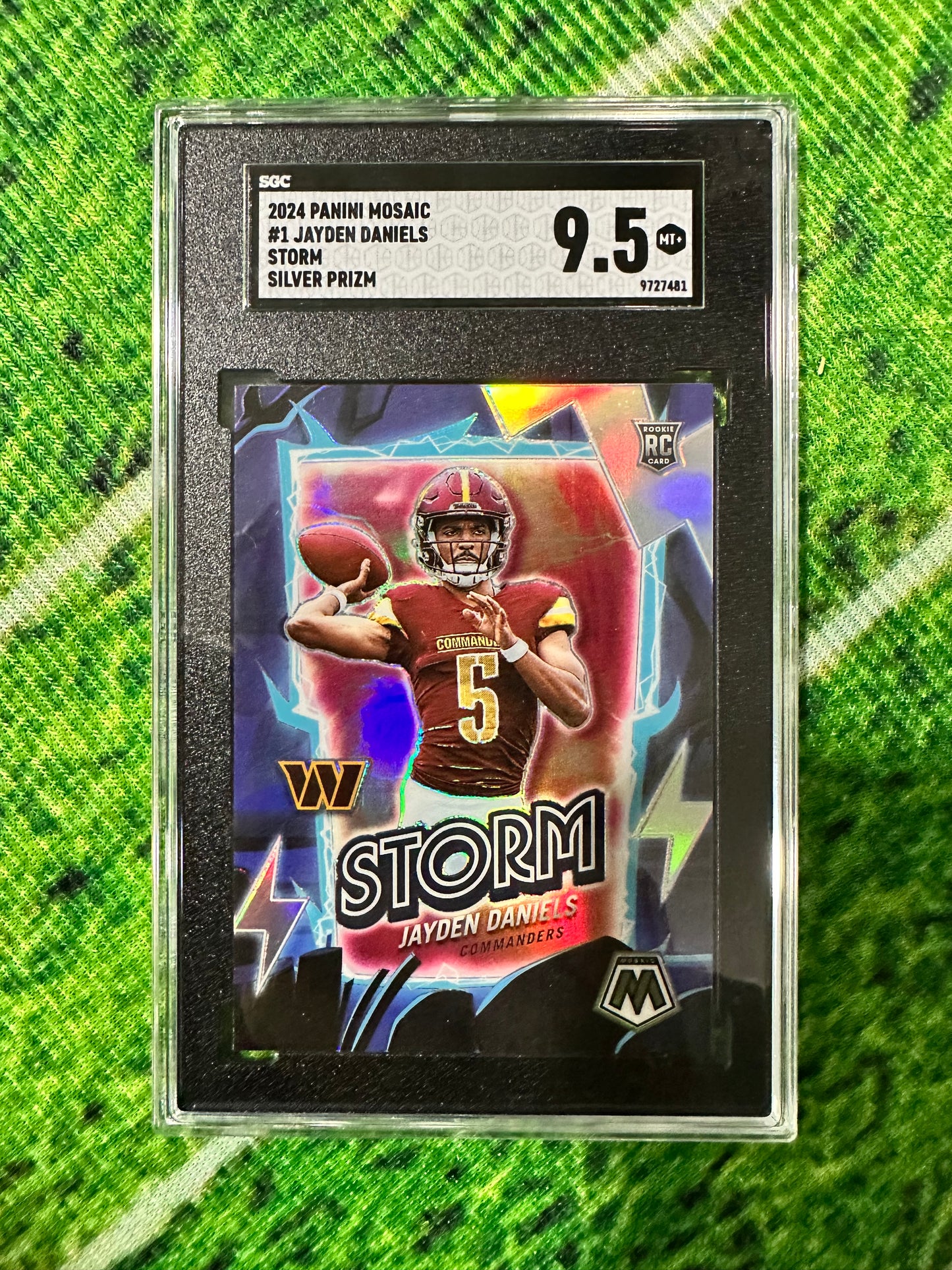 2024 Jayden Daniels Mosaic Storm Card RC # 1 - SGC 9.5