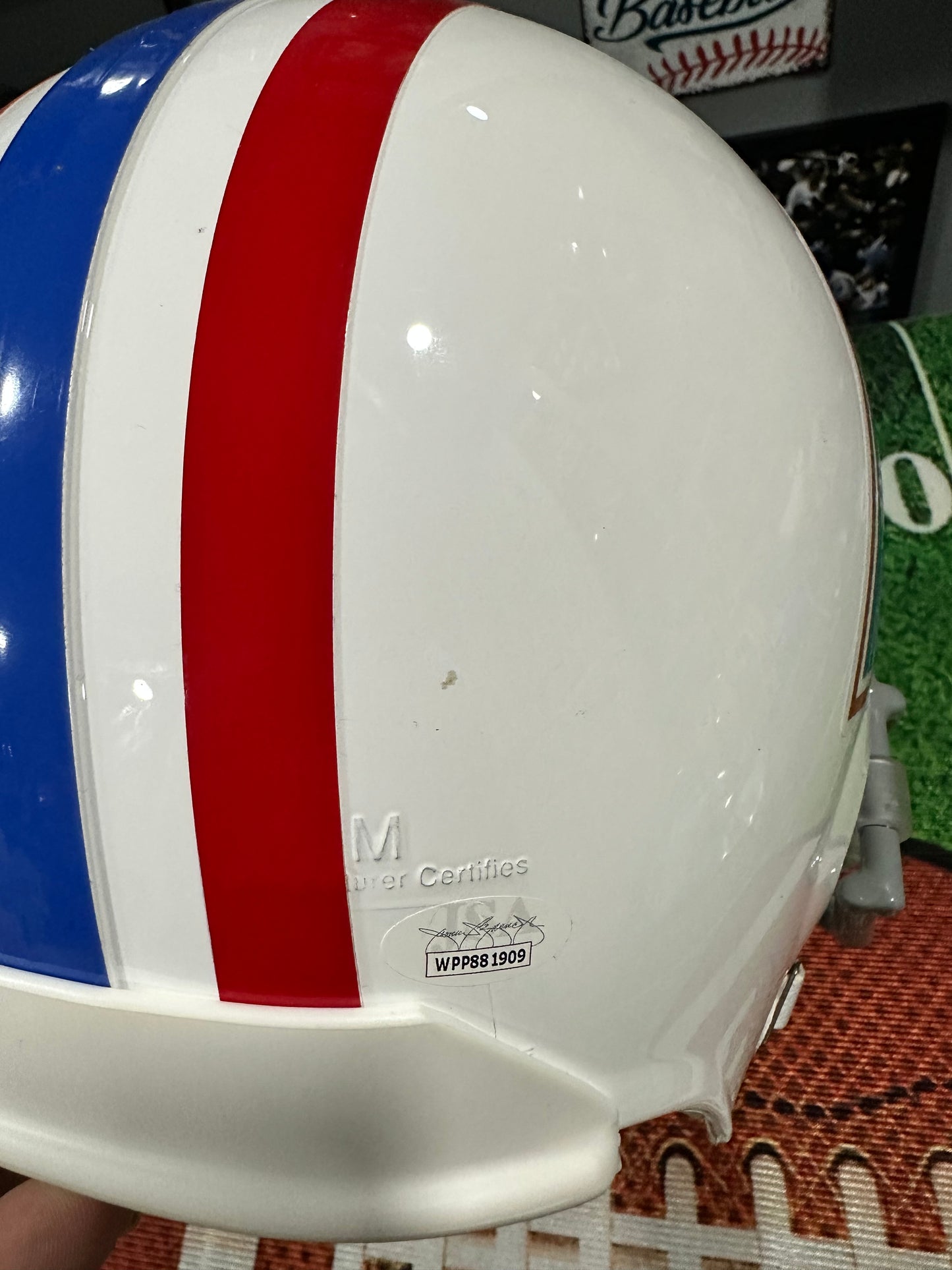 Chris Johnson Hand Signed FS Houston Oilers Helmet w/Inscription W/ COA JSA