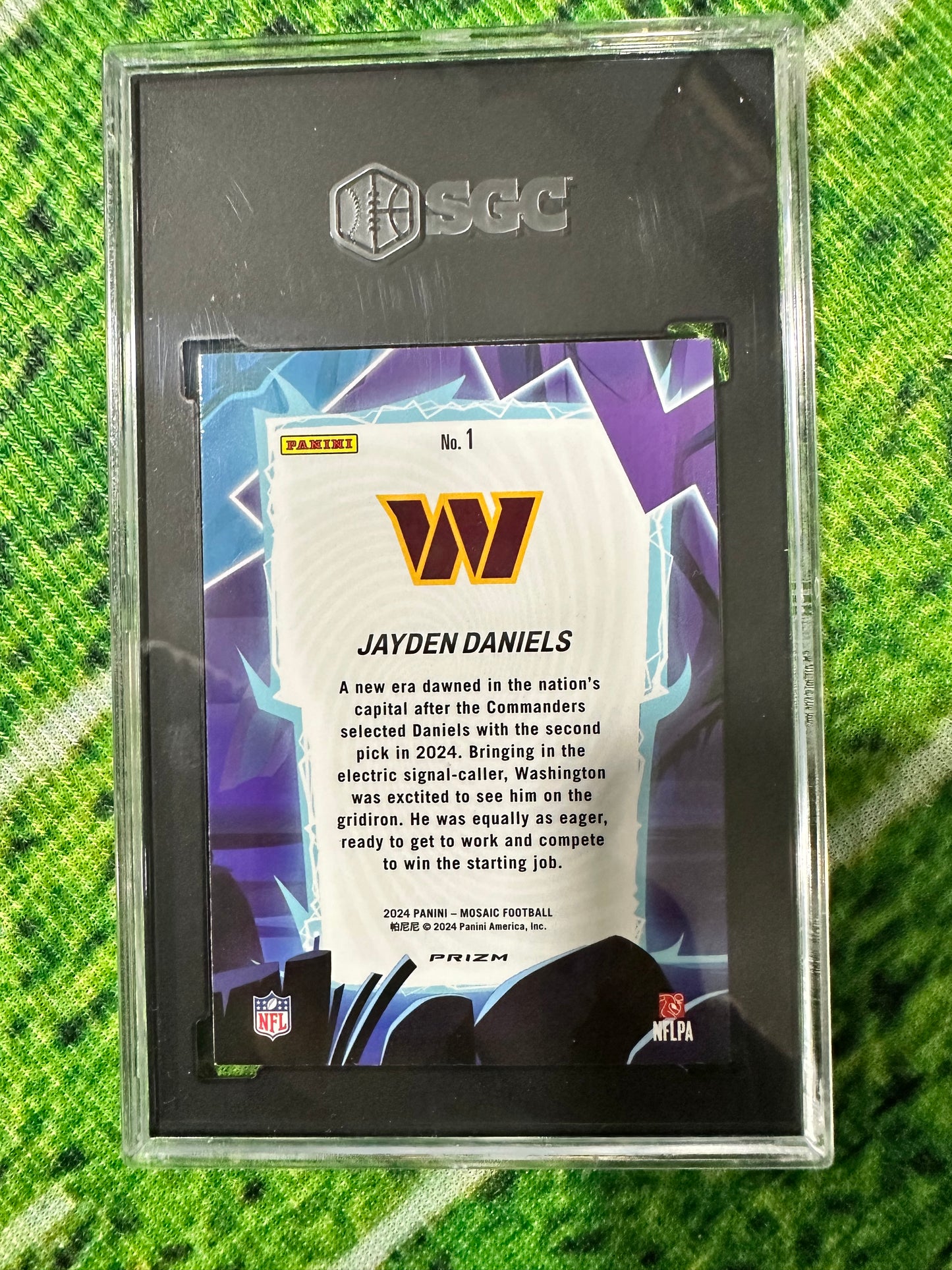 2024 Jayden Daniels Mosaic Storm Card RC # 1 - SGC 9.5