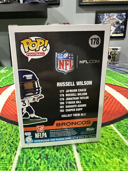 Russell Wilson Denver Broncos QB Hand Signed Funko Pop # 178 W/ COA
