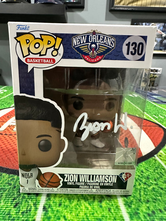 Zion Williamson New Orleans Pelicans Hand Signed Funko Pop # 130  W/ COA