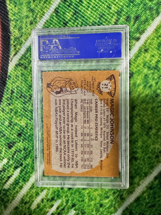 1981 Magic Johnson Los Angeles Lakers RC Topps Card # 21  - PSA 9