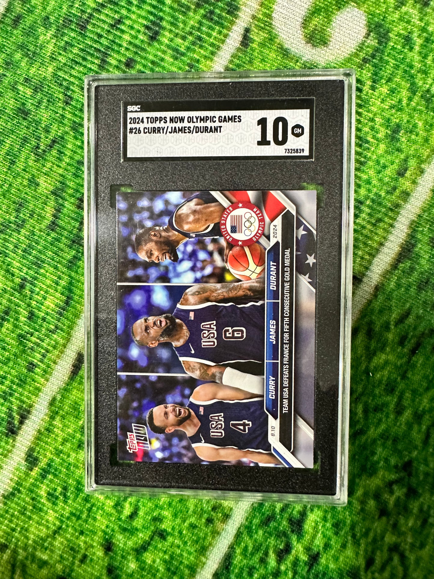 2024 Steph Curry / Kevin Durant / Lebron James Topps Now Olympic # 26 - SGC 10
