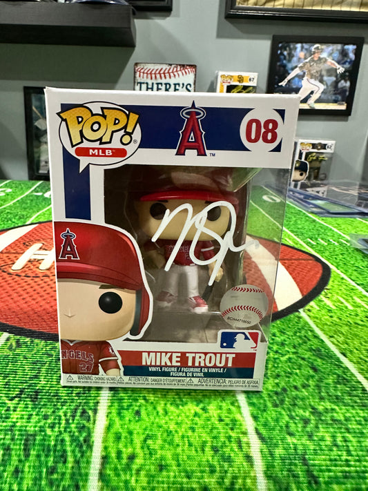Mike Trout Hand Signed Los Angeles Angels Funko Pop # 08 W/ COA