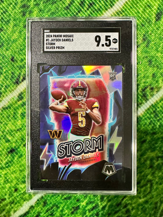 2024 Jayden Daniels Mosaic Storm Card RC # 1 - SGC 9.5