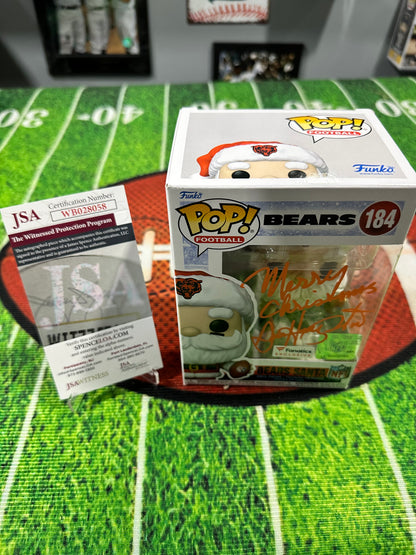 Dan Hampton Chicago Bears Hand Signed Funko Pop W/Inscription # 184 W/ COA JSA