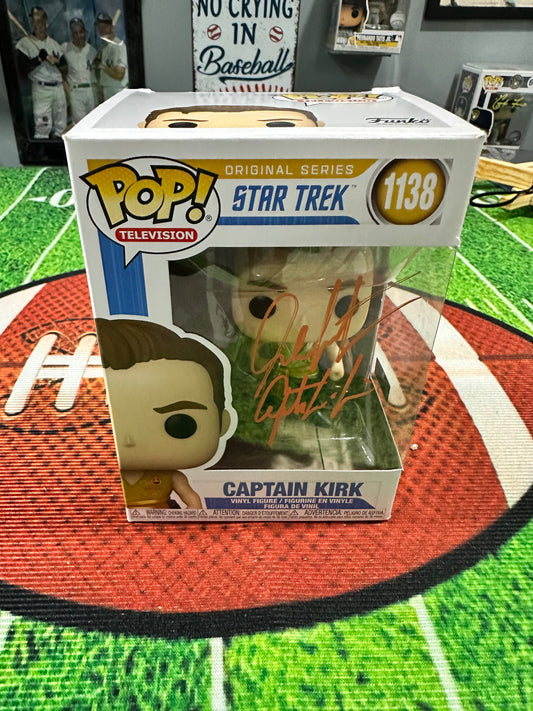 William Shatner Hand Signed " Captain Kirk " Funko Pop # 1138 W/COA