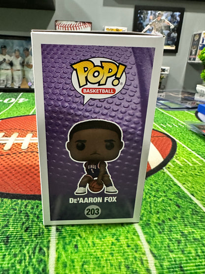 DeAaron Fox Sacraminto Kings Hand Signed Funko Pop # 203 W/ COA
