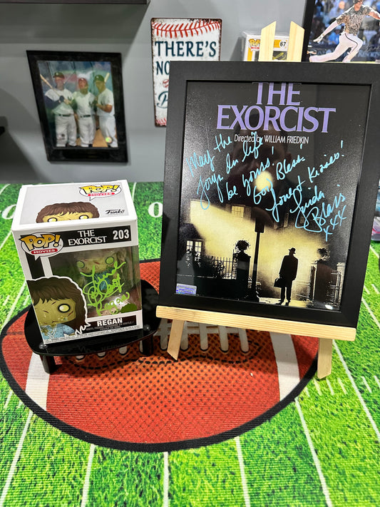 Linda Blair Both Hand Signed " The Exorcist " Funko Pop # 203 & 8X10 Photo inscripted W/ COA