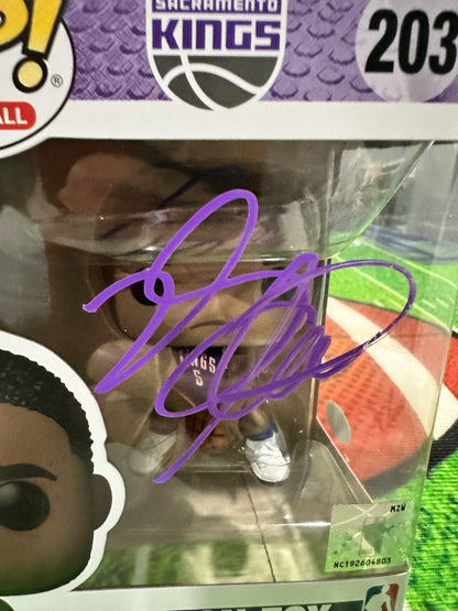 DeAaron Fox Sacraminto Kings Hand Signed Funko Pop # 203 W/ COA